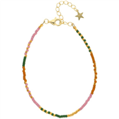 Nuni Copenhagen Nanna Green Multi armbånd forgyldt sølv m. perler (16+3 cm)
