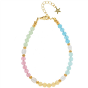 Nuni Copenhagen Gina Light Multi armbånd forgyldt sølv m. perler (16+3 cm)