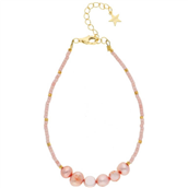 Nuni Copenhagen Nellie Light Pink armbånd forgyldt sølv (16+3 cm)