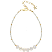 Nuni Copenhagen Nellie Pearl armbånd forgyldt sølv (16+3 cm)