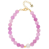 Nuni Copenhagen Florence Lavender armbånd forgyldt sølv m. perler (16+3 cm)
