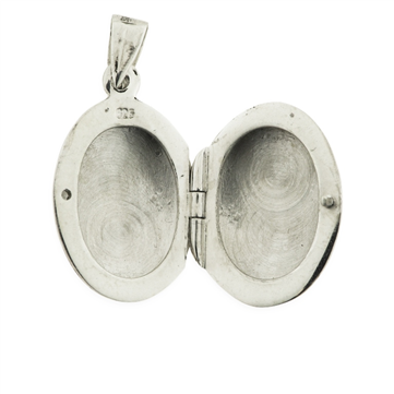 By Pind medaljon sølv blank oval med med mønster