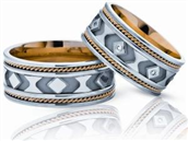 Nuran vielsesringe 14kt 2farver  med 7*0,01ct w/vs
