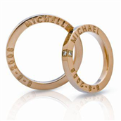 Nuran vielsesringe 14kt med 0,06ct w/vs