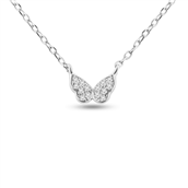 By Pind halskæde sølv rhodineret sommerfugl zirkoniasten (40+ 5cm)