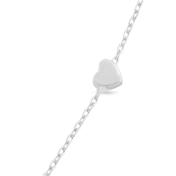 By Pind armbånd sølv rhodineret armbånd med hjerte (15+3cm)