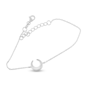 By Pind armbånd sølv rhodineret med Cresent Moon (16+3cm)
