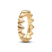 Pandora Række af Hjerter ring forgyldt metalblanding (str. 48-60)