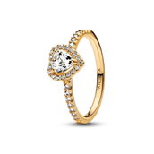 Pandora Fremhævet Hjerte ring forgyldt metalblanding m. cz (str. 48-60)
