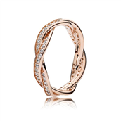 Pandora Twist of Fate ring rosaforgyldt metalblanding med zirkoniasten (str. 48-60)