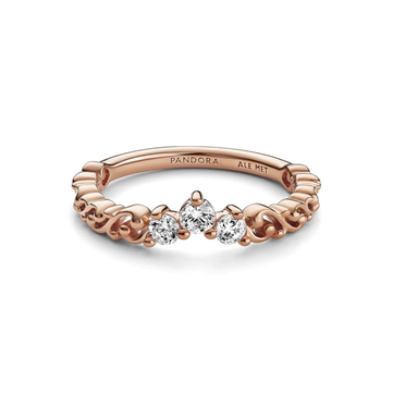 *Pandora Royal swirl Tiara ring rosaforgyldt med zirkonia sten