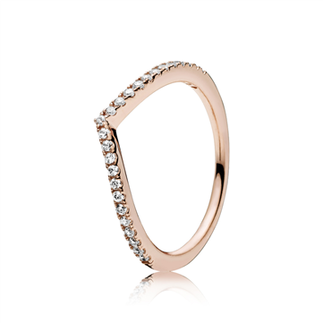 Pandora ring rosaforgyldt sølv Wishbone cz str. 48-60