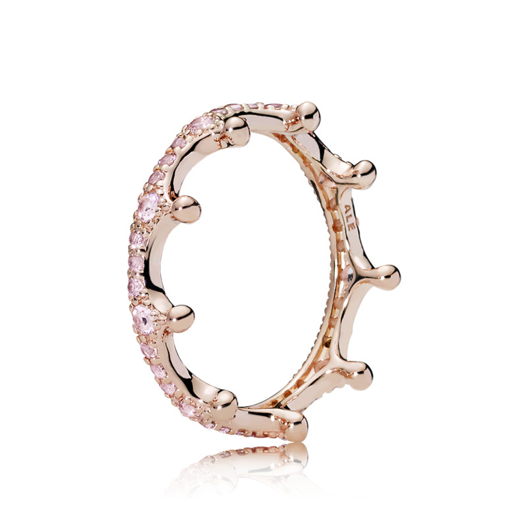 teknisk sovende Korrespondent Pandora ring rosaforgyldt sølv krone med lys pink krystaller | Pandora -  Køb hos pindj.dk