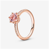 Pandora Rosa Funklende Krone Solitairering rosaforgyldt metalblanding str. 48-60