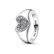Pandora ring Glitrende pavé hjerte sølv m. cz (str. 48-60)