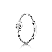 *Pandora Chain ring sølv hjerte med klar cz str. 54 