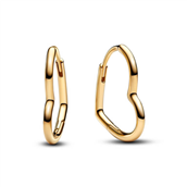 Pandora Asymmetriske Hjerter creoler forgyldt metalblanding