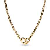 Pandora Moments halskæde m. hjertelås forgyldt metalblanding (45 cm)