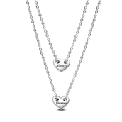 Pandora Forever & Always Delbart Hjerte halskæde sølv (45 cm)