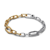 Pandora ME Totonet Ledarmbånd sølv + forgyldt metalblanding (15-23 cm)