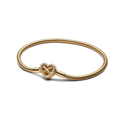 Pandora Slangekædearmbånd med Funklende Hjertelås forgyldt metalblanding (16-23 cm)