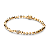 Pandora armbånd Kugle- og Pavéindfattet forgyldt metalblanding (17-21 cm)