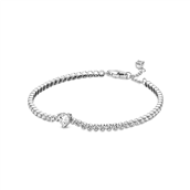 Pandora Funklende Hjerte Tennisarmbånd sølv m. cz (16-20 cm)
