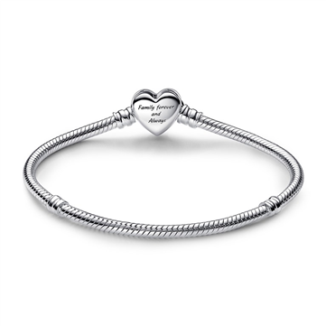 Pandora Uendelighedstegn og hjerte slangekædearmbånd sølv (16-23cm)