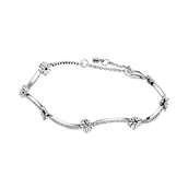 *Pandora Funklende Marguerit armbånd sølv cz. 16 cm. 