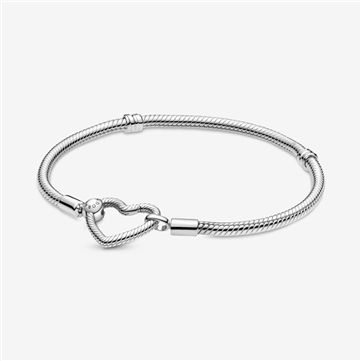 Pandora Moments Slangekædearmbånd med hjertelås (16-23cm)