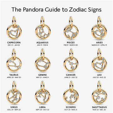 Pandora Zodiac Cancer charm forgyldt metalblanding m. cz (Krebs)