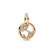 Pandora Zodiac Pisces charm forgyldt metalblanding m. cz (Fisk)