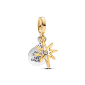 Pandora Nordstjerne charm sølv + forgyldt metalblanding m. diamant