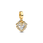 Pandora Funklende Hjerte Charm sølv + forgyldt metalblanding m. cz