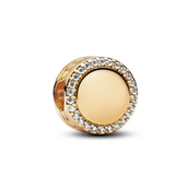 Pandora Indgraverbar Funklende Knap charm forgyldt metalblanding m. cz