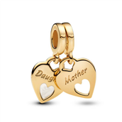 Pandora Dobbelt Hjerte charm forgyldt metalblanding
