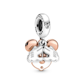 Pandora DISNEY Mickey Mouse Charm med dobbelt vedhæng sølv m. emalje