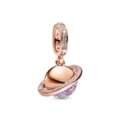 Pandora Planeten Saturn Funklende charm rosaforgyldt metal