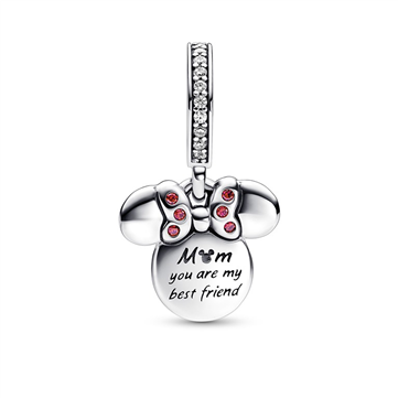 Pandora DISNEY Minnie Mouse Mom Charm med vedhæng sølv/rosa m. cz