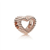 Pandora Beaded Heart charm rosaforgyldt hjerte