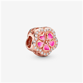 Pandora Pink Funklende Ferskenblomst charm rosaforgyldt metalblanding