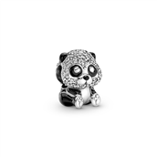 Pandora Funklende sød panda charm sølv m. cz + emalje