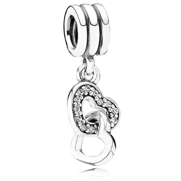 Pandora Charm sølv cubic zirconia, hjerter