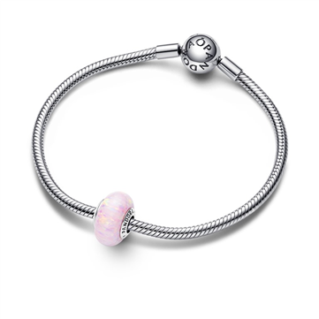 Pandora Opaliserende Pink charm sølv