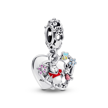 Pandora DISNEY Peter Plys & Grisling charm med vedhæng sølv m. emalje