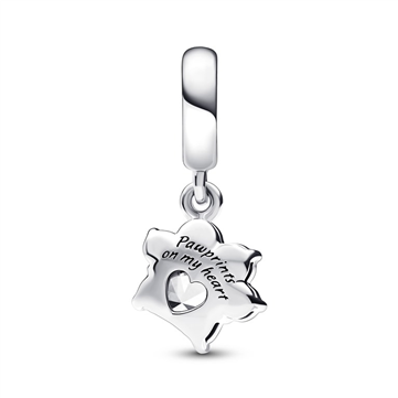 Pandora Charm skinnende kæledyrs pote print sølv med klar kubiske zirkonia