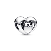 Pandora charm Hjerte hulmønstret sølv