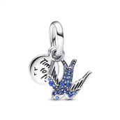Pandora Charm Funklende Svale & Citat charm m. dobbelt vedhæng + cz
