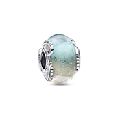 Pandora charm Flerfarvet Muranoglas m. fjer sølv