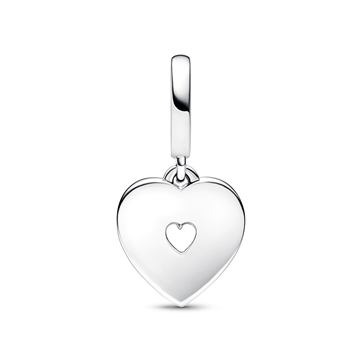 Pandora Perlemorshvidt hjerte charm sølv m. vedhæng